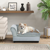 Luxury Dog Bed For Small Dogs, Hidden Storage, Soft Foam Couch, Modern Pet Furniture, Gray