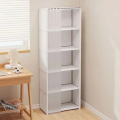 Multi-layer Storage Rack Dustproof Wardrobe Storage Cabinet Multifunctional with Curtains Portable Clothes Organizer Cabinet
