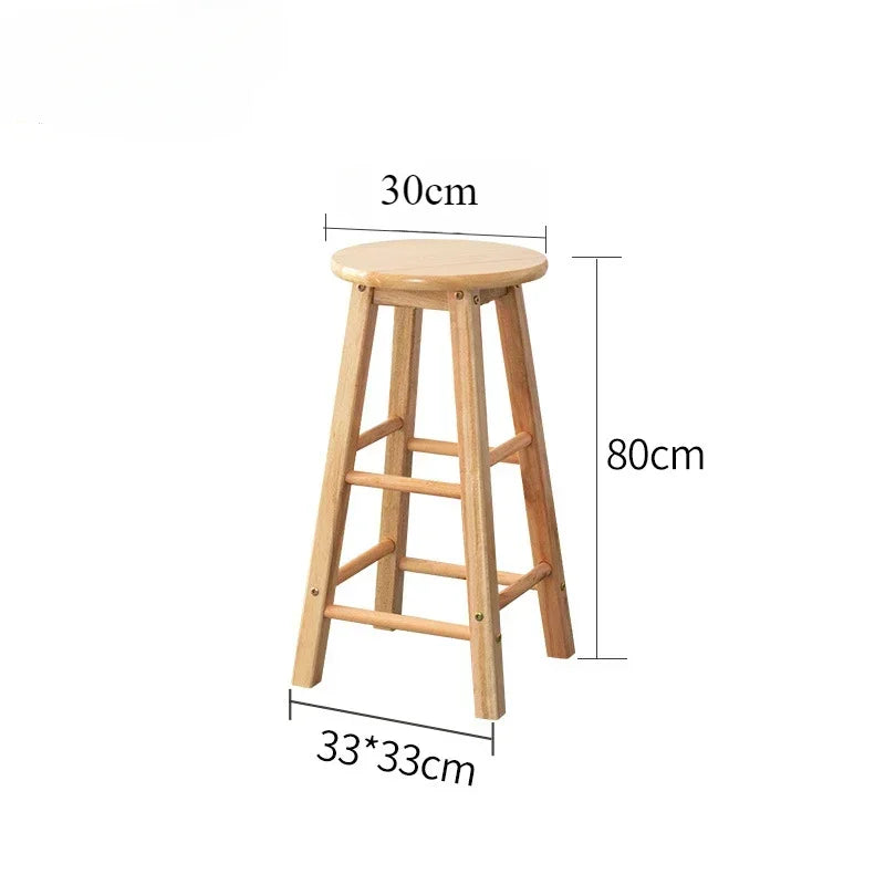 Solid Wood Stool Bar Multifunctional Bar High Stool Southern Home Minimalist High Chair Practical High Chair Nordic Style Chair