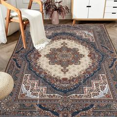 Area Rug 6x9 Vintage Bohemia Large Persian Non-slip Washable Rug For Living Room Kitchen Bedroom Living Room Flower Design Reddish Brown